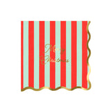 Striped Merry Christmas Large Napkins (x 16)