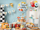 14’’ Happy Birthday Round Race Car Foil Balloon