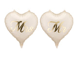 14’’ each Heart Mrs. And Mrs. Foil Balloons