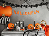 15’’ Striped Black and White Pumpkin Foil Balloon