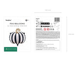 15’’ Striped Black and White Pumpkin Foil Balloon