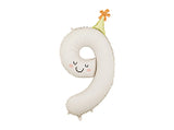 34’’ Matte #9 Party Hat Foil Balloon