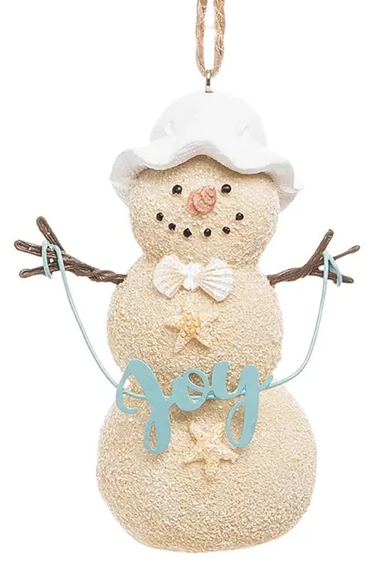 Christmas Sandy Snowman Ornament Bow Tie