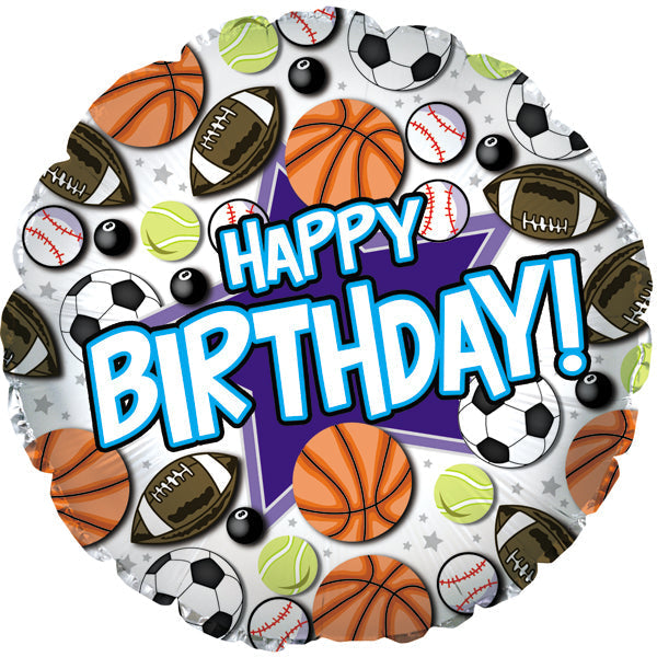 18 " Happy Birthday Sports Balloon