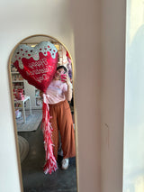 36" Happy Valentine's Day Melted Heart Matte Foil Balloon with Tassel Tail