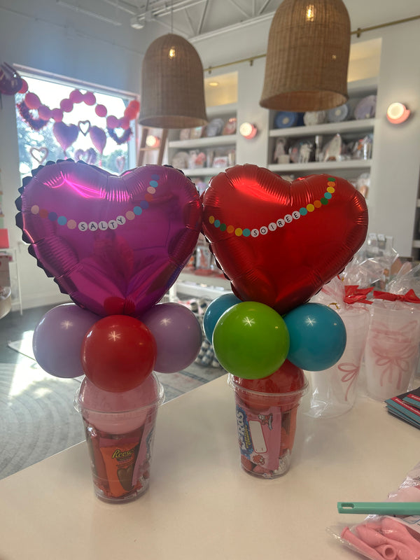 Friendship Bracelet Valentines Day Balloon + Candy