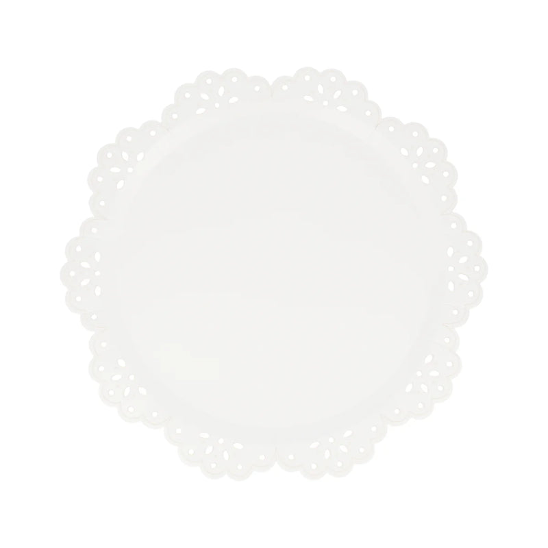 Broderie Anglaise Lace White Side Plates (x 8)