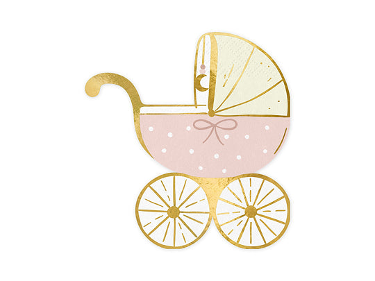 Light Pink Baby Stroller Napkins (x20)