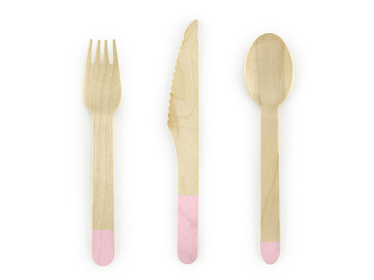 Light Pink Wooden Cutlery