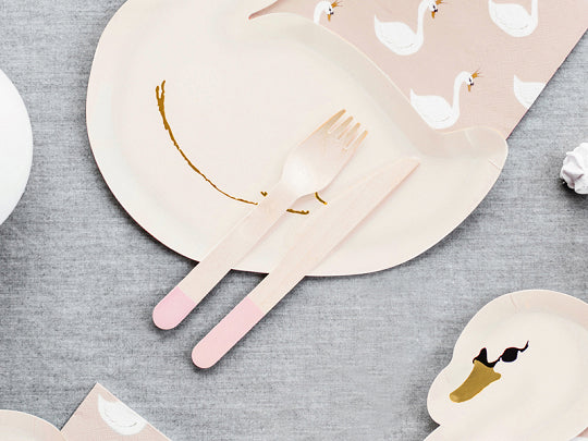 Light Pink Wooden Cutlery