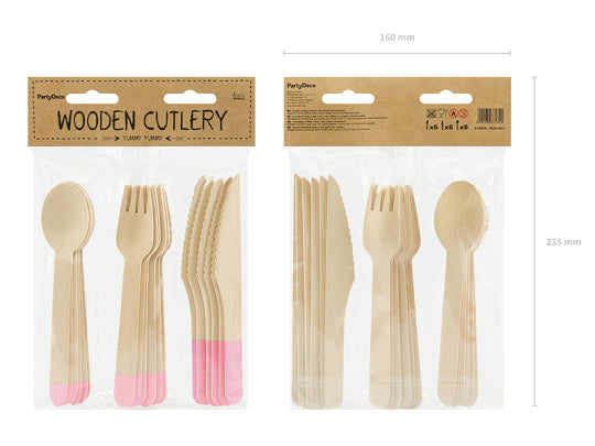 Light Pink Wooden Cutlery