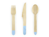 Light Blue Wooden Cutlery