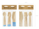 Light Blue Wooden Cutlery