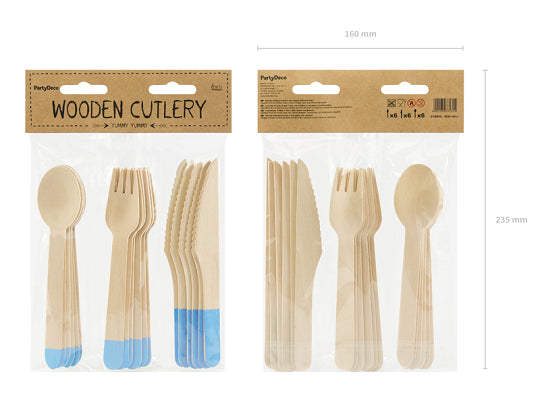 Light Blue Wooden Cutlery