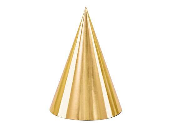 Gold Party Hats (x6)