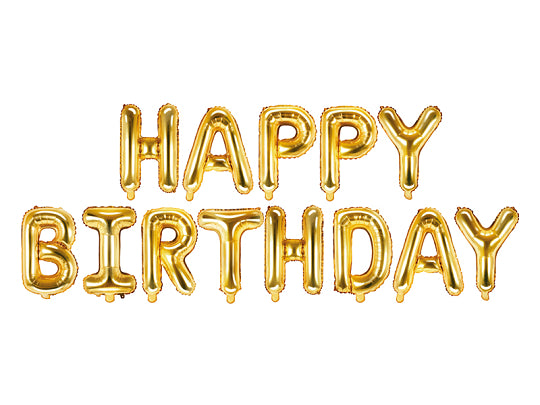 Gold Foil Happy Birthday Balloon Garland