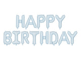 Matte Foil Happy Birthday Blue Balloon Garland