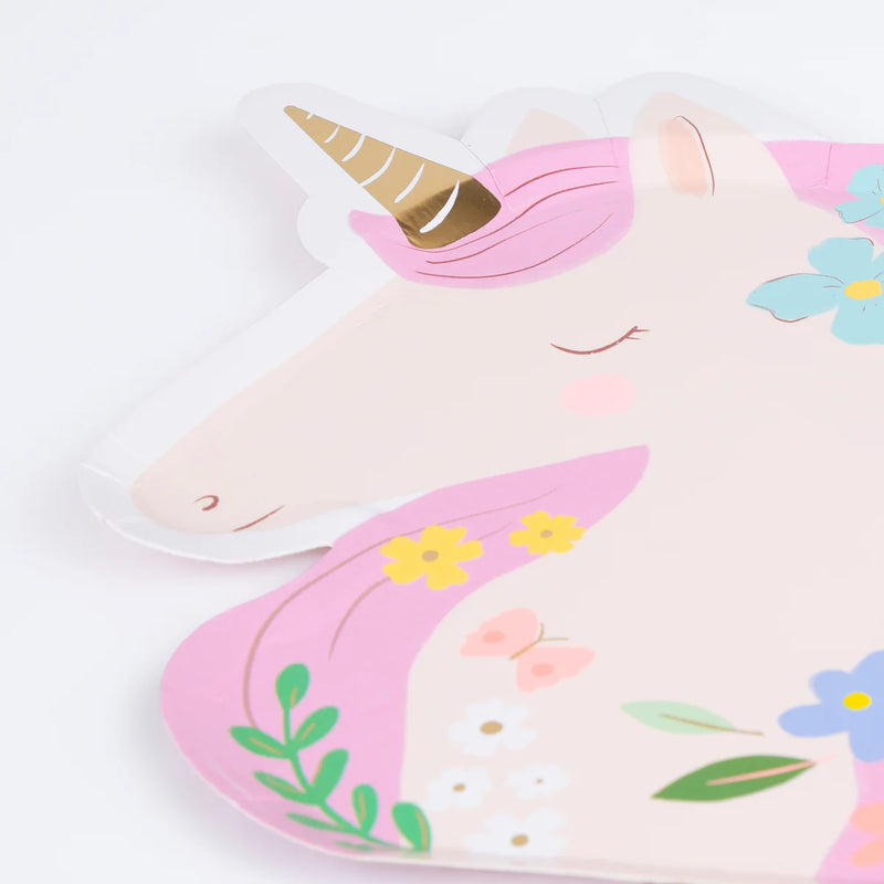 Meadow Unicorn Shaped Plates (x8)