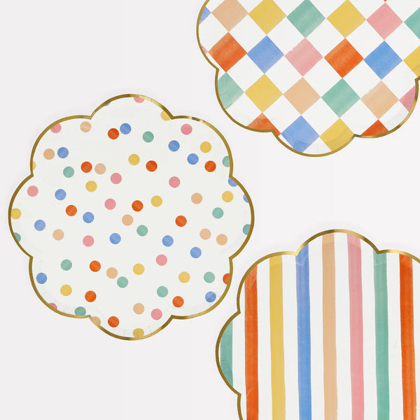 Colorful Pattern Side Plates (x 8)