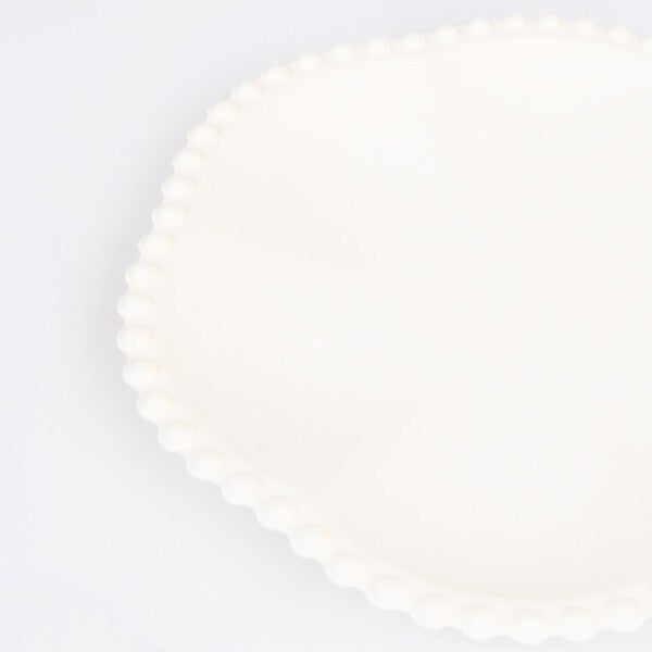 Cream Dot Edged Flower Compostable Side Plates (x 8)