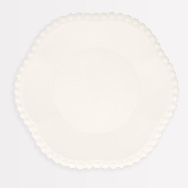 Cream Dot Edged Flower Compostable Dinner Plates (x 8)