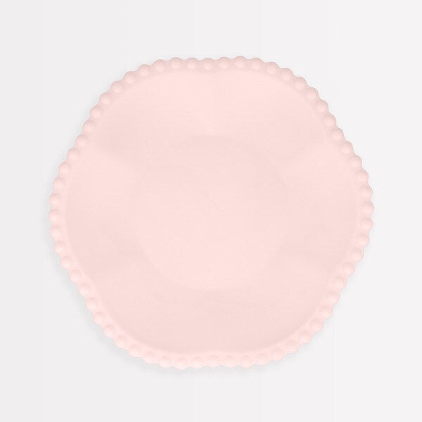 Pink Dot Edged Flower Compostable Side Plates (x 8)