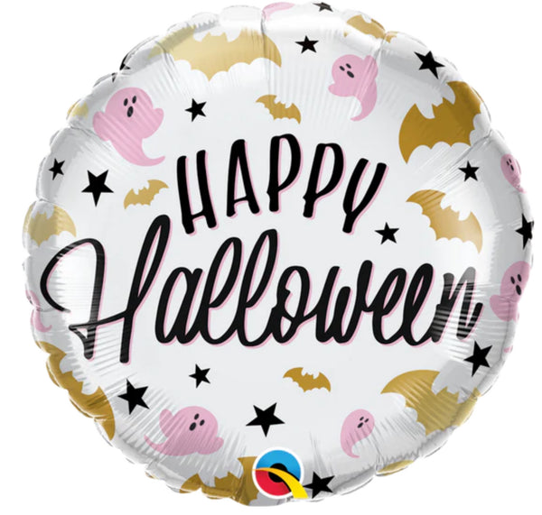 18" Halloween Glam Bats & Ghosts Foil Balloon