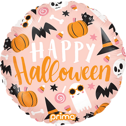 Prima Round Happy Halloween Cute icons 18 inch Foil Balloon 1ct