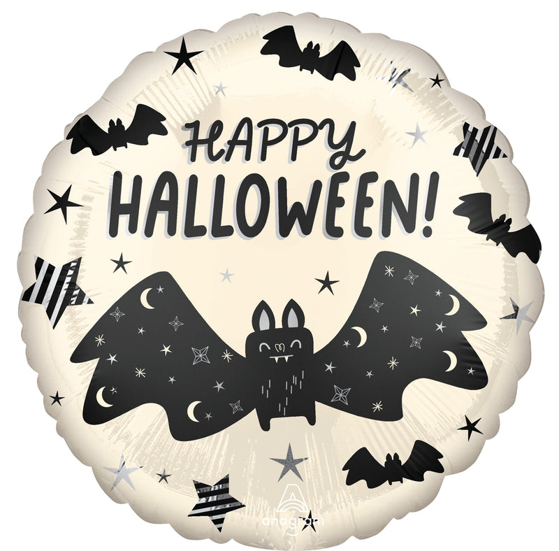 18 inch Standard Halloween Satin Bat Attack Balloon