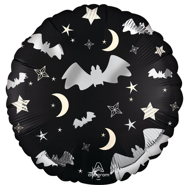 18 inch Standard Halloween Satin Bat Attack Balloon