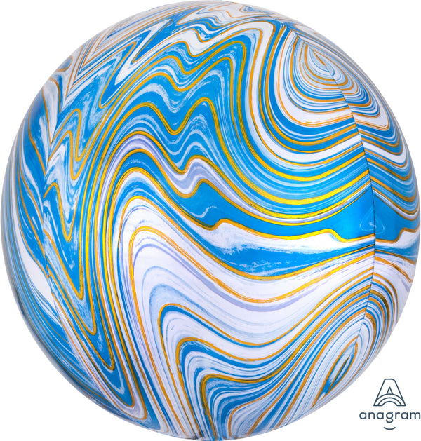 ORBZ 16" MARBLEZ BlUE BALLOON