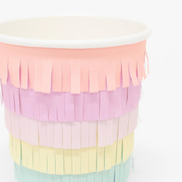Rainbow Fringe Sun Cups (x8)