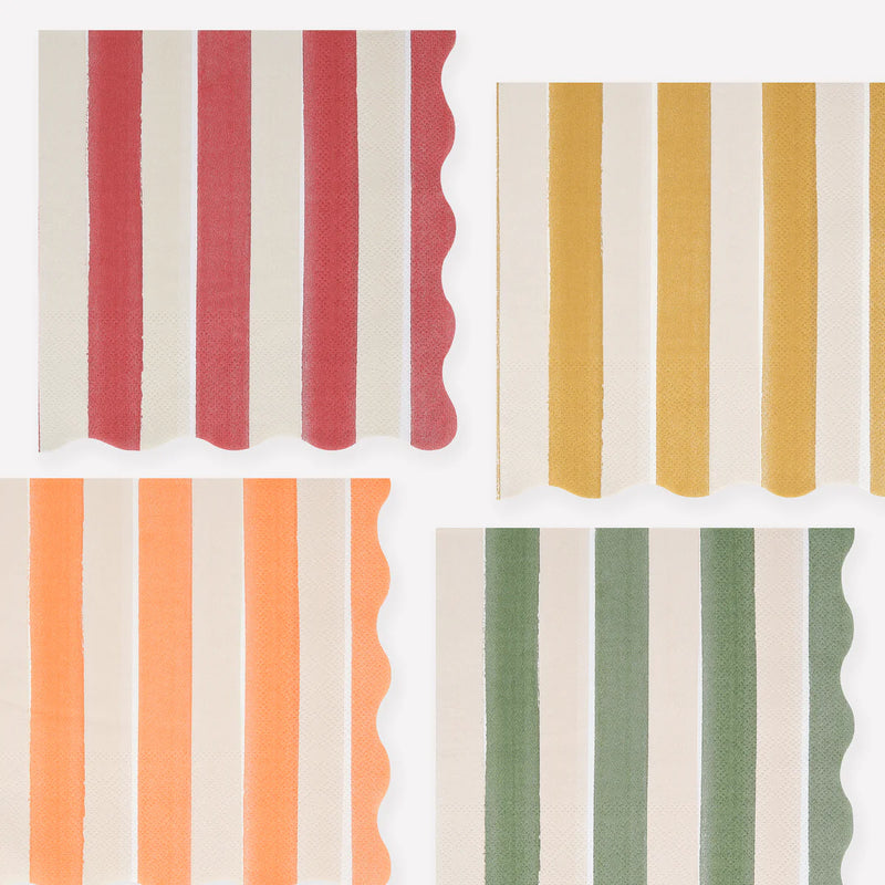 Fall Stripe Large Napkins (x16)