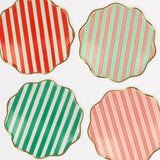 Festive Stripe Dinner Plates (x8)