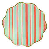 Festive Stripe Dinner Plates (x8)