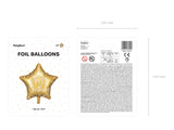 16” Gold Star, Happy Birthday Foil Balloon