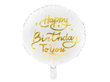 18” FOIL BALLOON HAPPY BIRTHDAY TO YOU, WHITE
