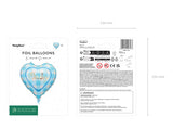 18” Light Blue Gingham Heart “Baby” Foil Balloon