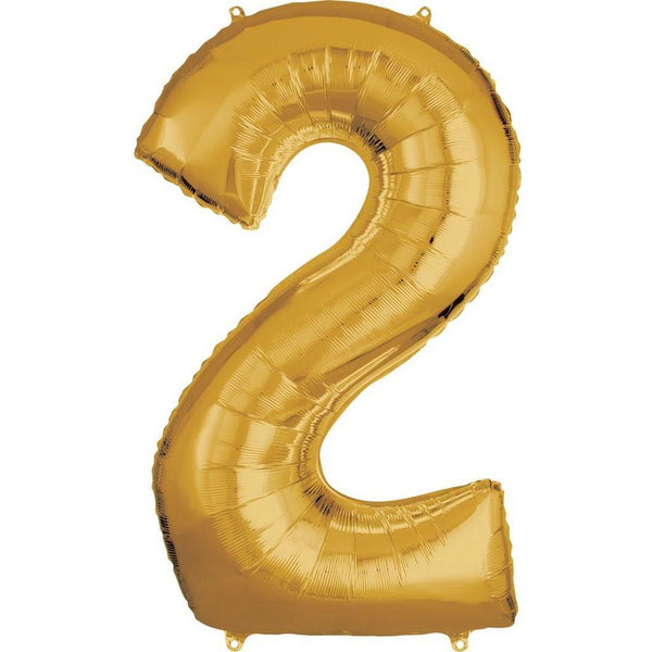Jumbo Foil Number Balloon 34in Gold - 2