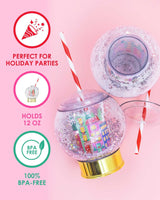 Holiday Village Snow Globe Novelty Sipper