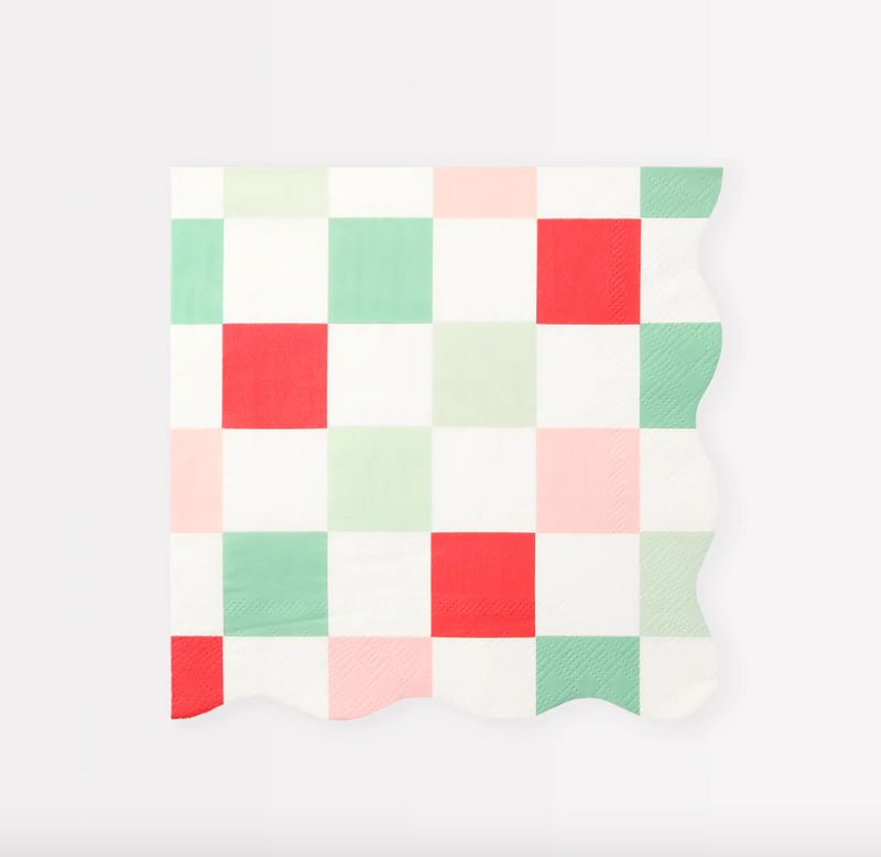 Multi Check Large Napkins (x16)