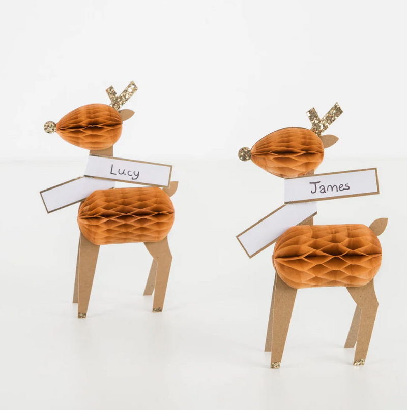 Honeycomb Reindeer Place Cards (x8)