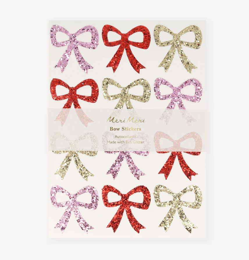 Glitter Bow Stickers (x8 sheets) – Salty Soirée