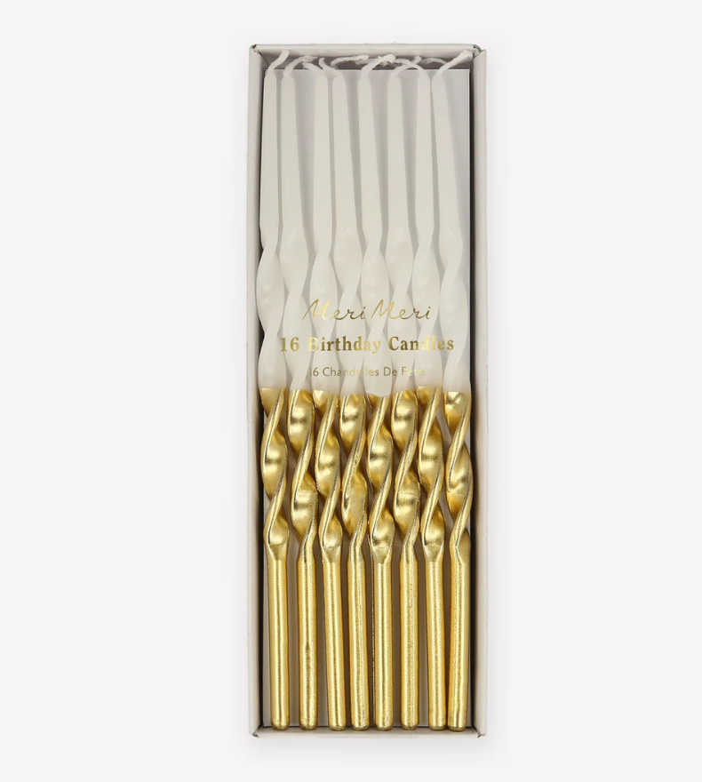 Gold Dipped Twisted Candles (x16)