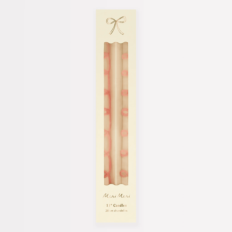 Pink Swirl Taper Candles (x2)