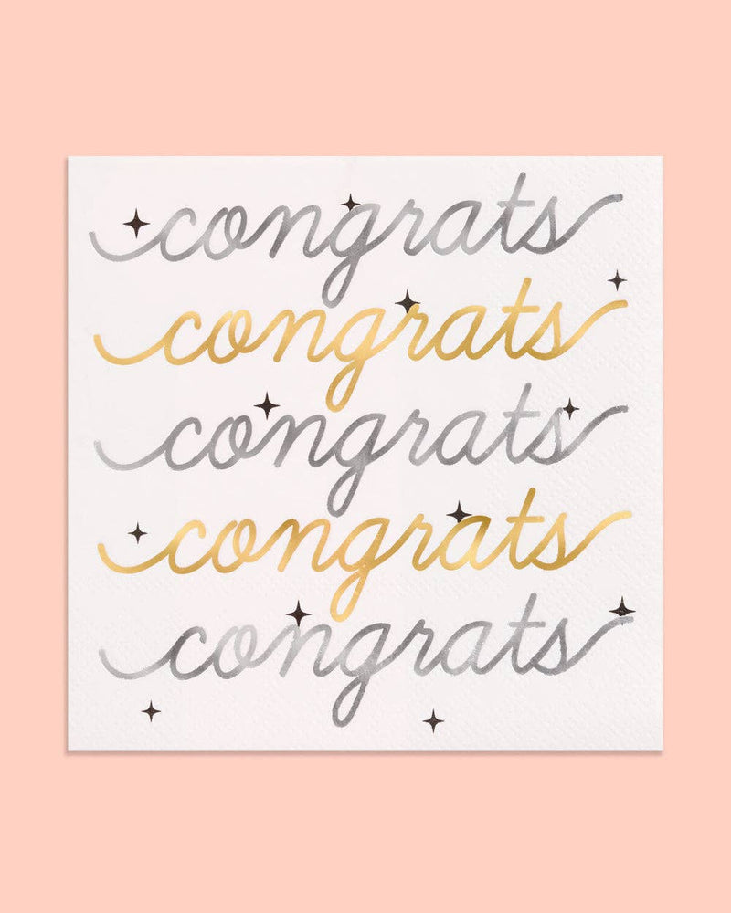 Congrats Grad Napkins, 50 3-ply paper graduation napkins 5x5