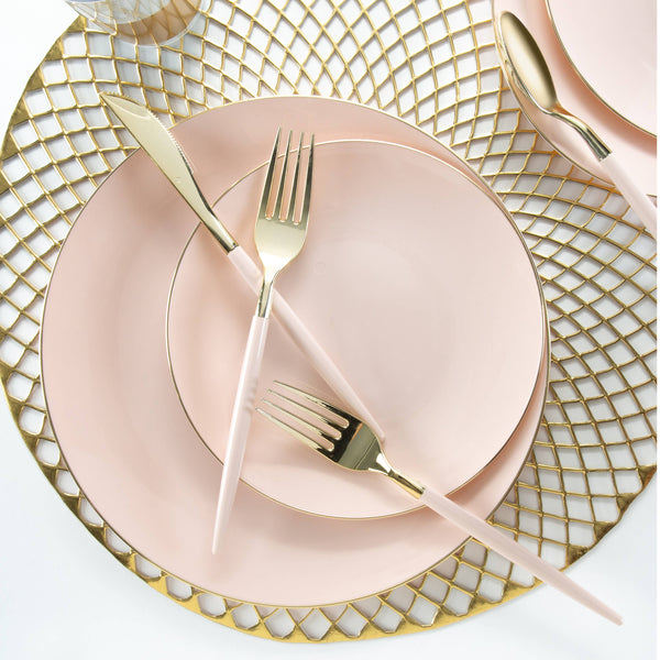 Blush • Gold Plastic Cutlery Set | 32 Pieces