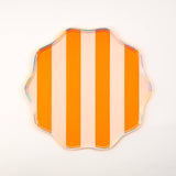 Pink, Orange & Purple Spooky Stripes Dinner Paper Plates