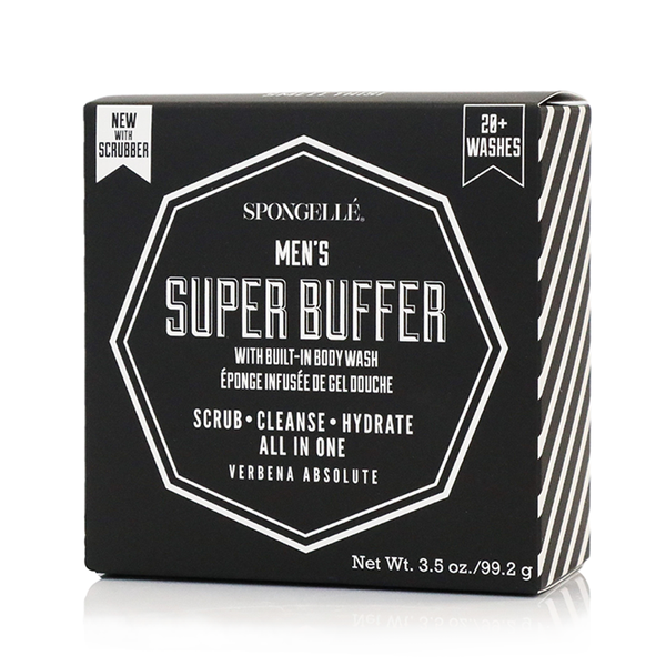 Spongellé Men's Super Buffer w/ Black Scrubber: 3.5 oz