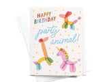 Happy Birthday Party Animal Balloons Greeting Card